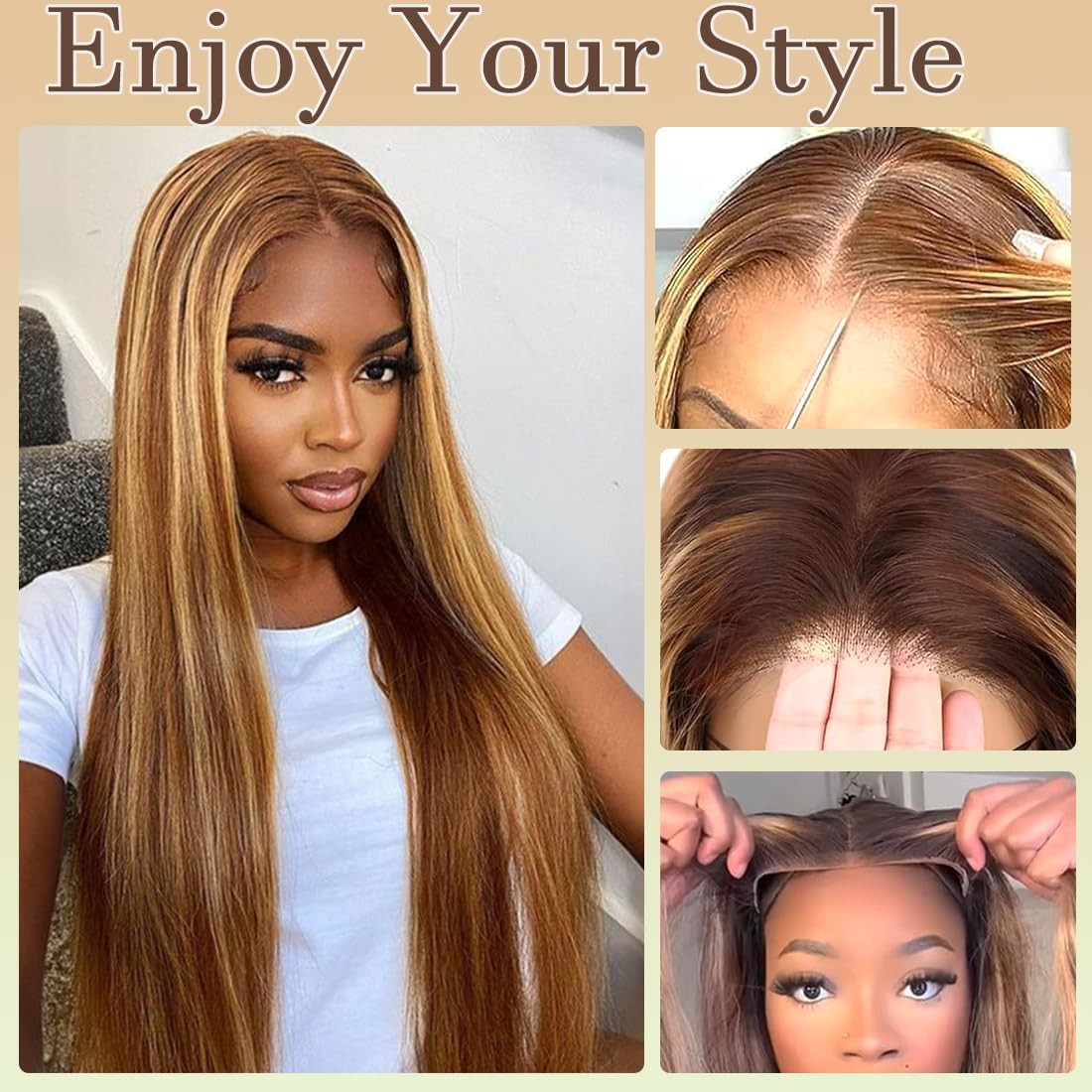 Mylene Hair Ombre Highlight Wear And Go Glueless Wig Human Hair Straight