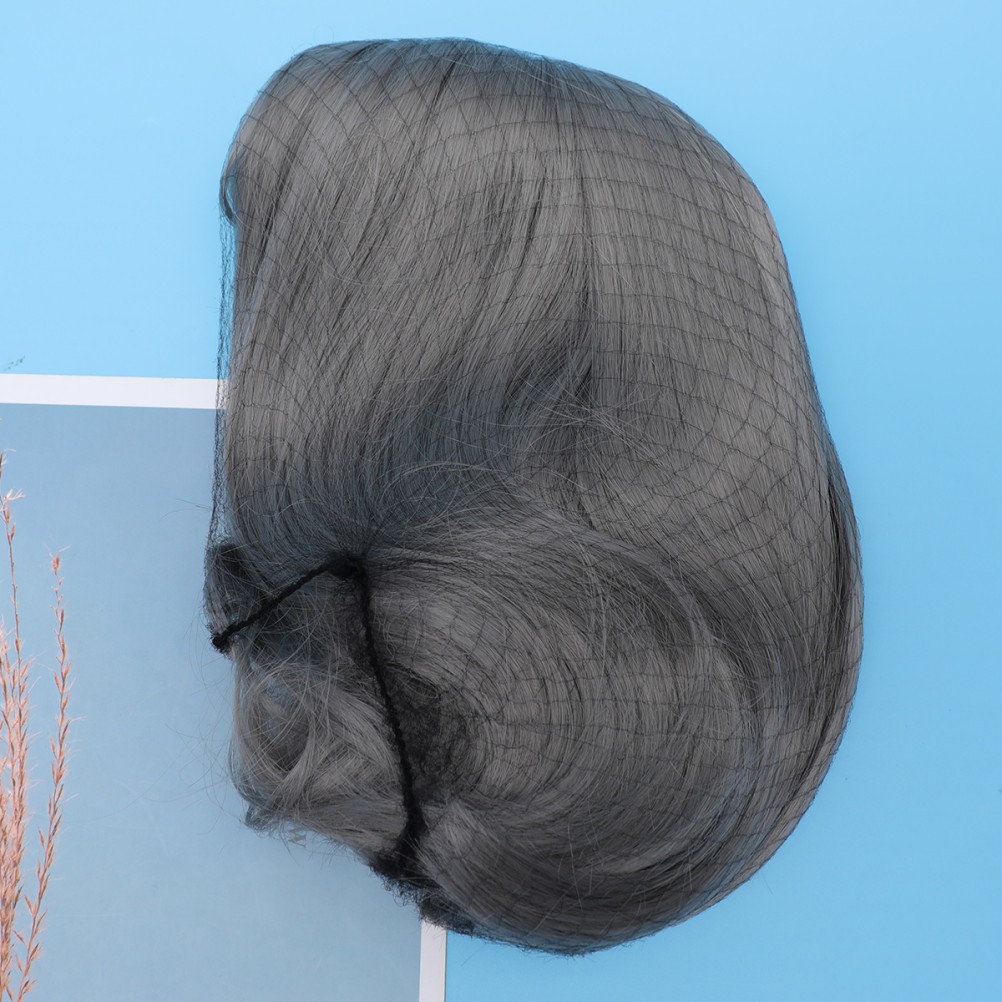 1Pcs Realistic Grey Bob Hair Wig Lace Front Durable Synthetic Wig for Women