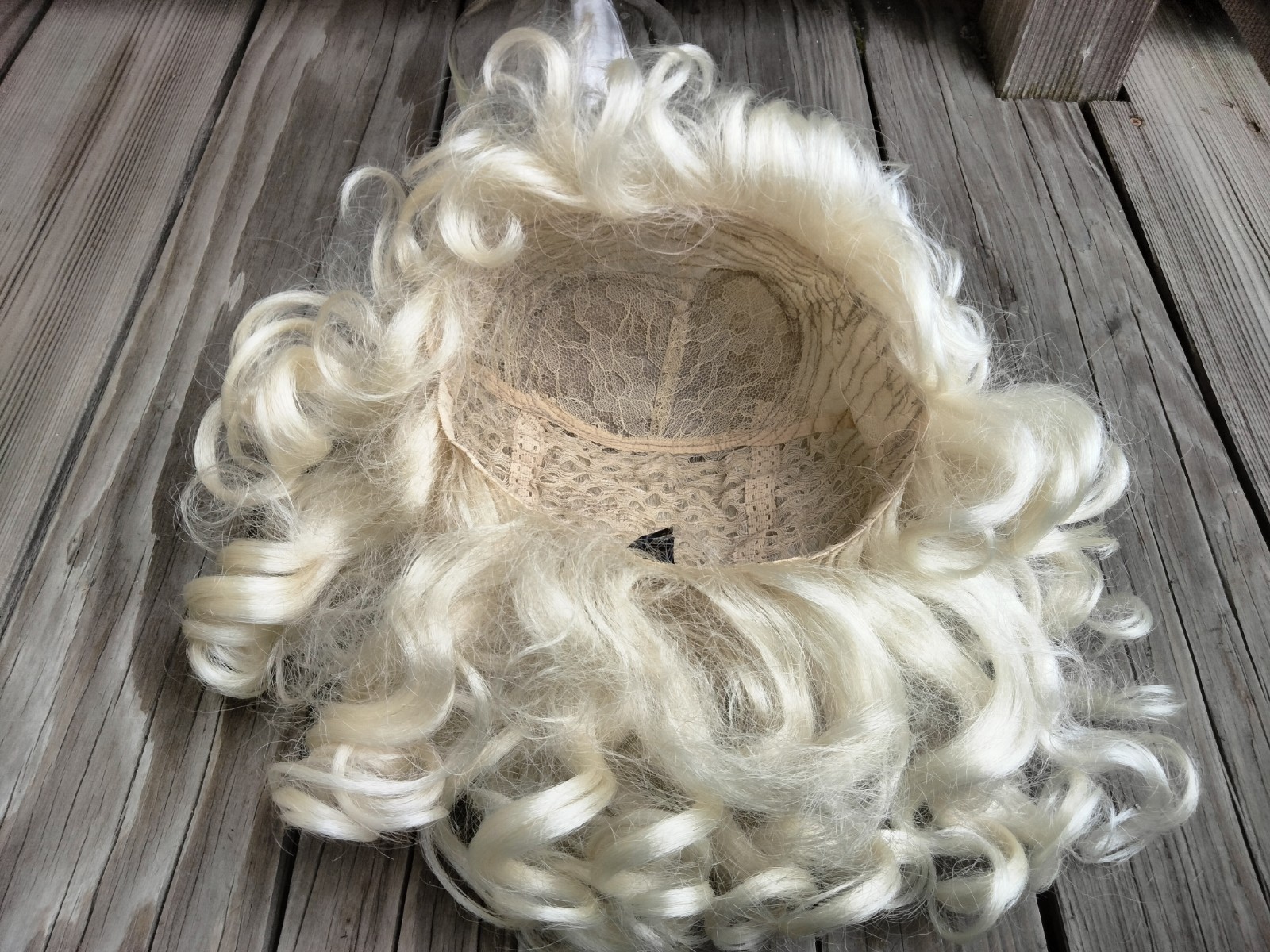 Vintage WEST BAY Curly Wig Blonde Synthetic Modacrylic Korea Japan Fiber