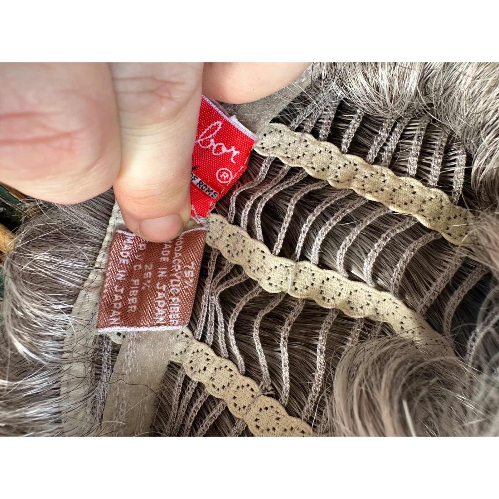 Eva Gabor Gabor of Rome Salt and Pepper Grey Curly Kanekalon Hair Piece Topper
