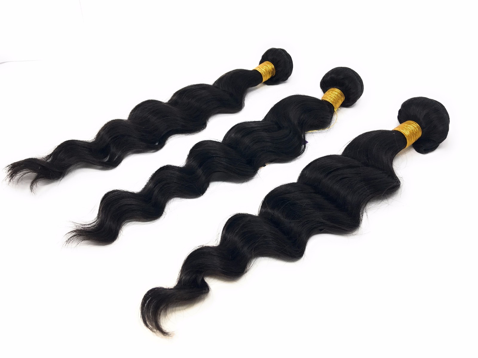 Loose Wave 9A Remy Human Hair 1 or 3 Bundles 100g/Bundle Sew In Natural black