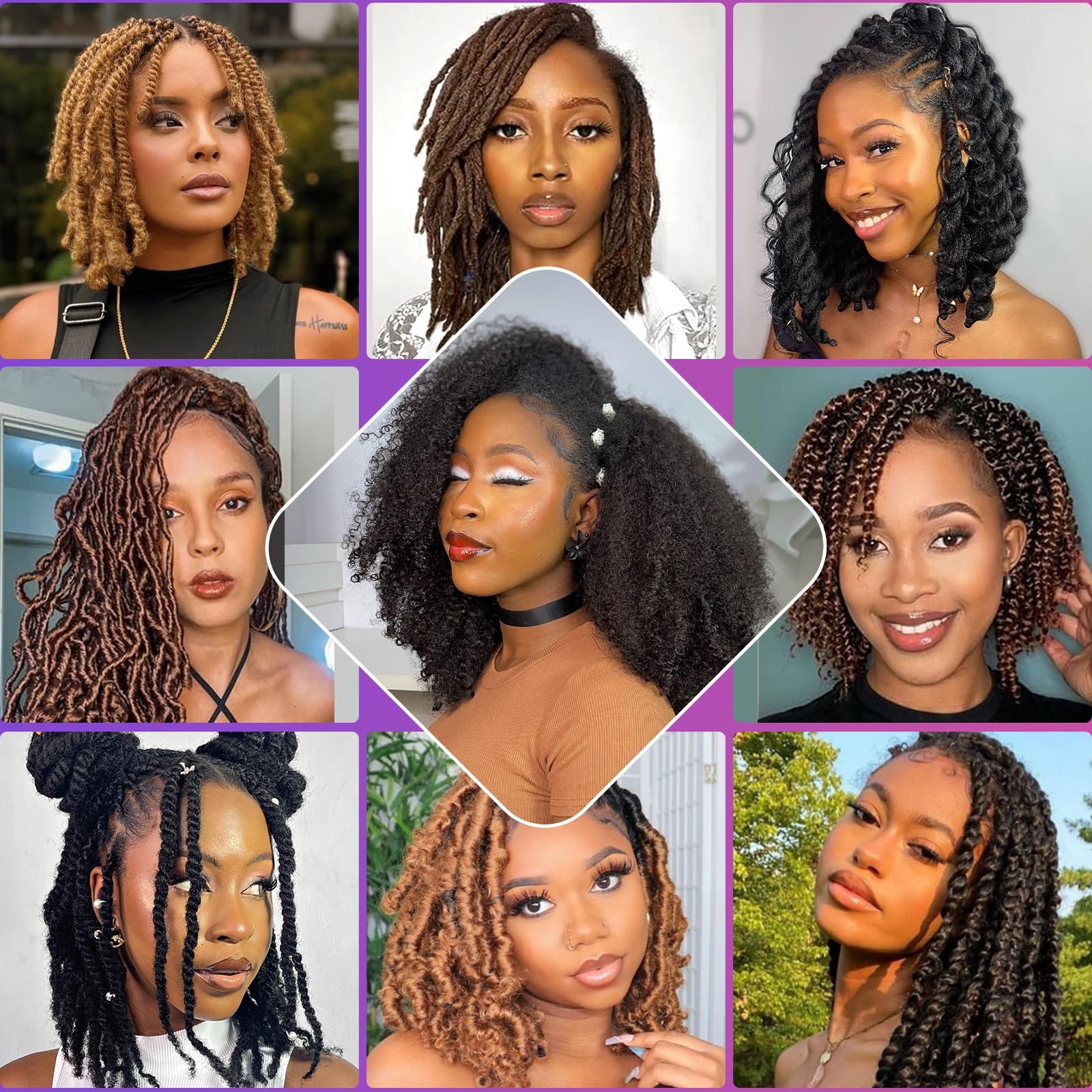 Clong Afro Kinkys Bulk Human Hair For Dreadlocks Extensions Repair Locs Twist