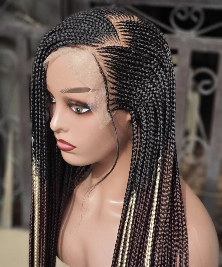 Braided Handmade Cornrows. Lace front wig. (READY TO SHIP TODAY)
