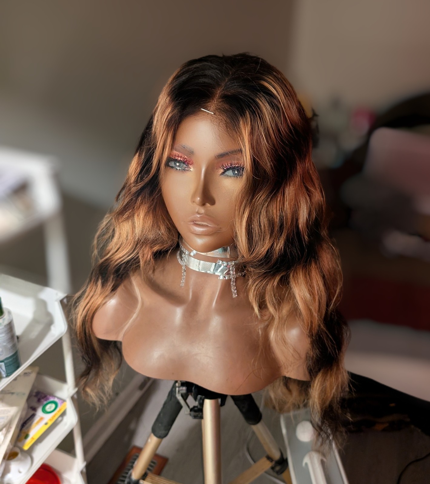 Cheetah Style Blonde Human Hair Custom Unit