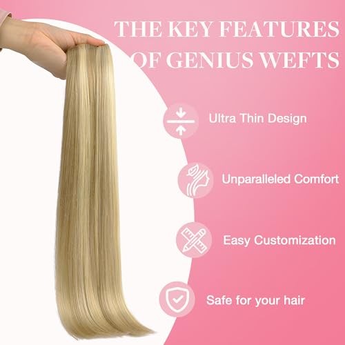 Genius Human Hair 14 Inch-40g G-#16/22 Light Blonde Highlighted Golden Blonde