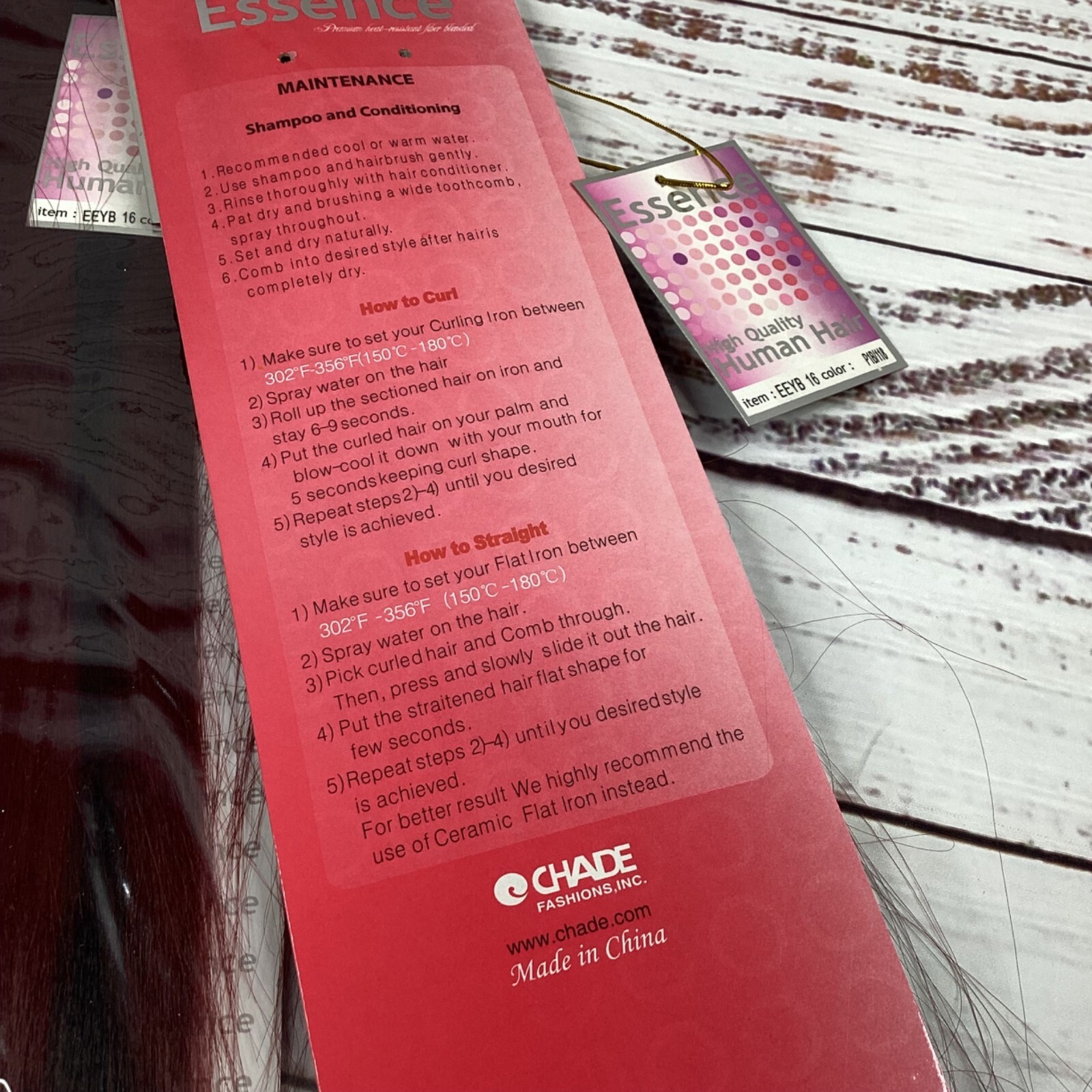 2 Packs Essence #P1B/118 Burgundy Yaki Bulk 16” Micro Braiding Blend Hair
