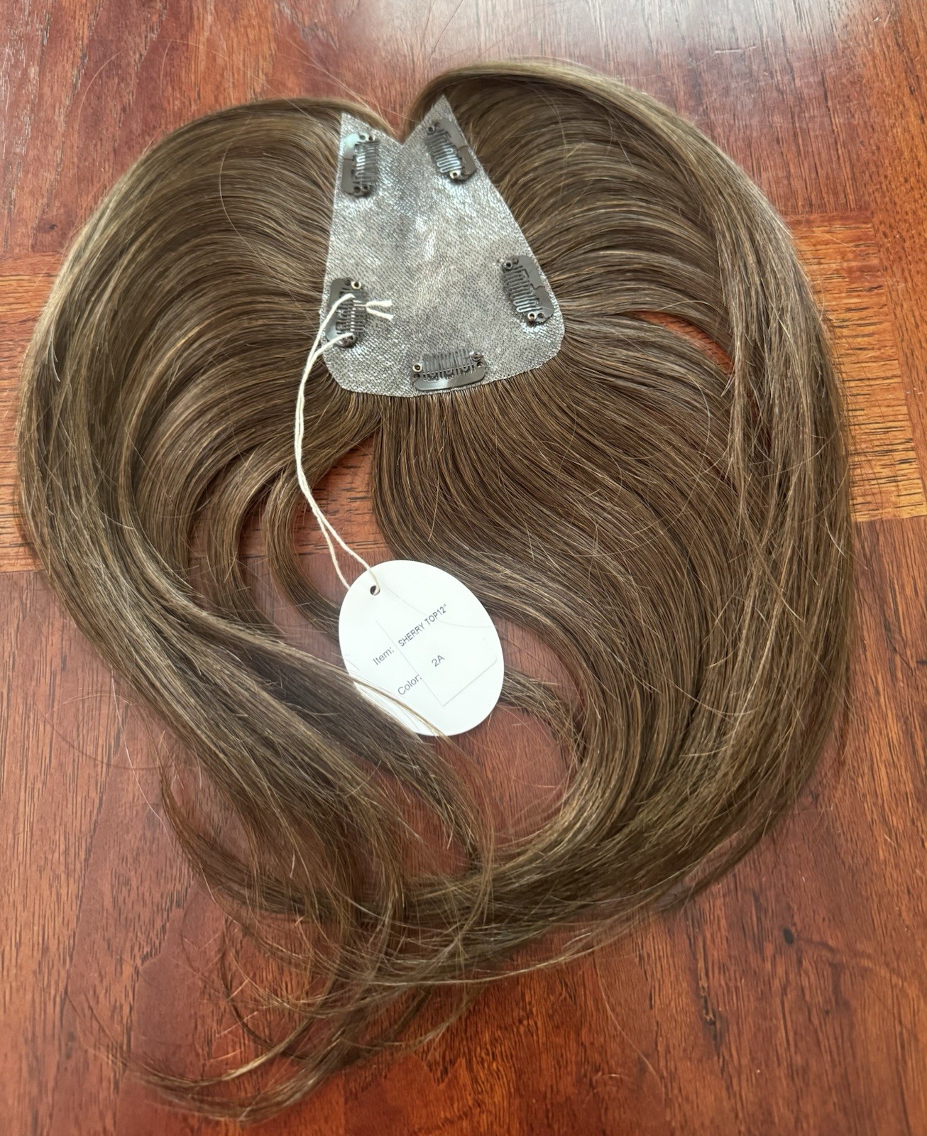 The Hair Shop Sherry Top 12” Human Hair Topper Clip In Brown 2A NEW