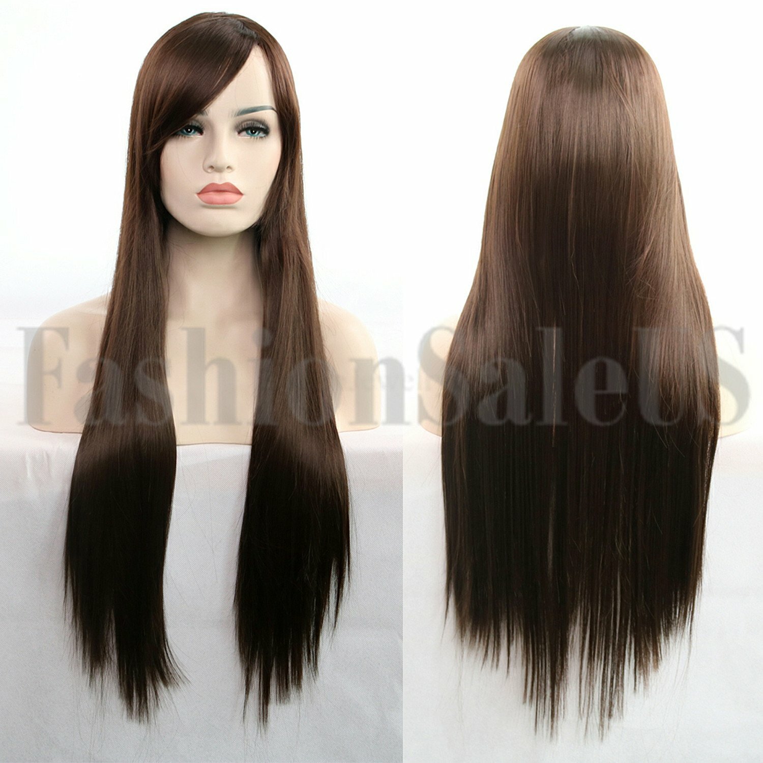 Women Long Straight Hair 31” Full Wig Heat Resistant Synthetic Hair Wigs Custom