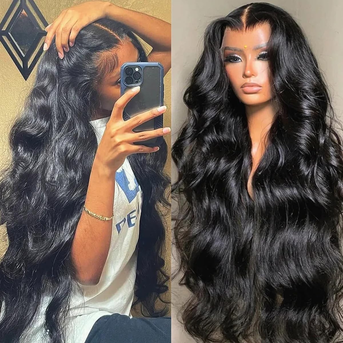 28-Inch Loose Body Wave Lace Front Wig – 200 Density, Pre-Plucked, Glueless Huma