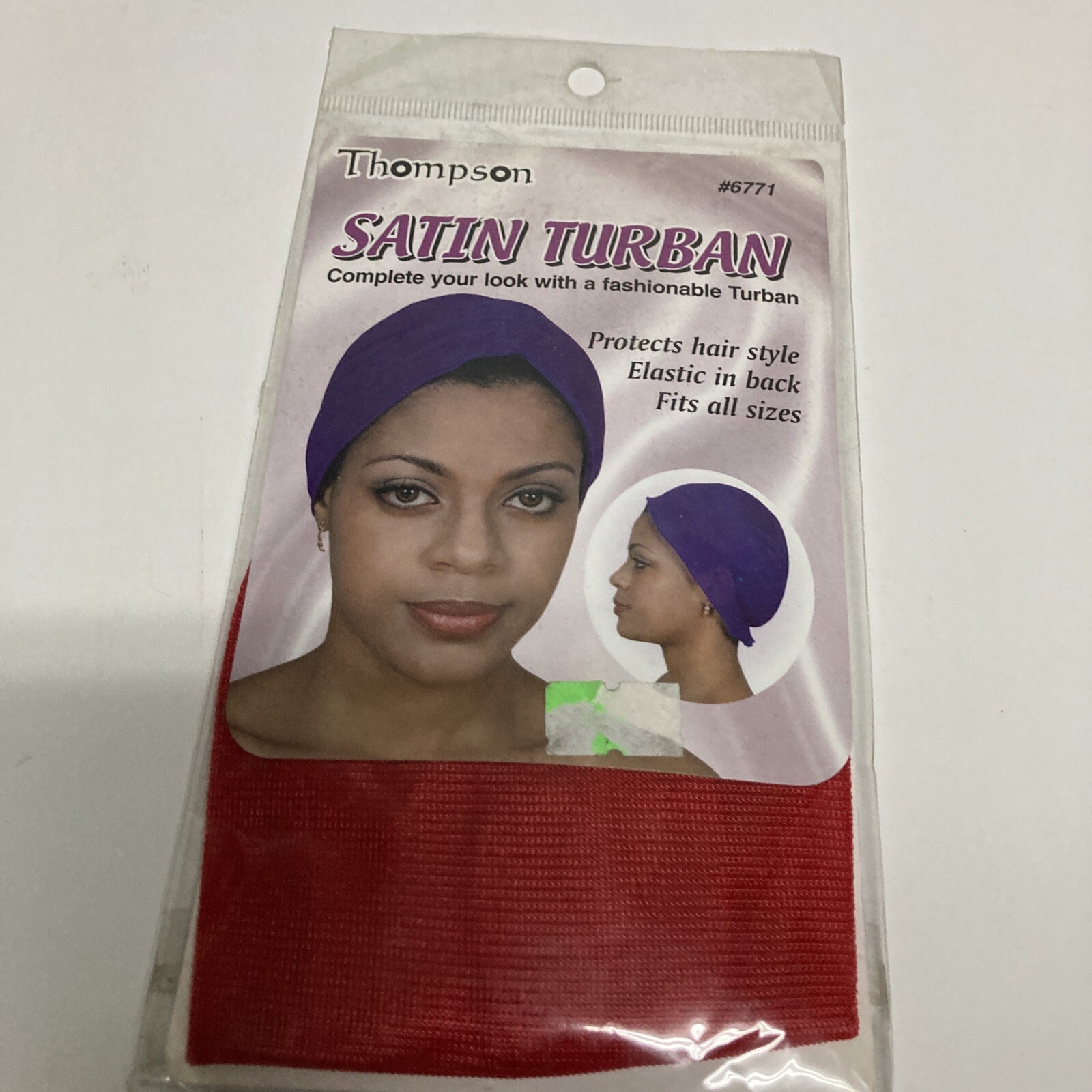 THOMPSON SATIN TURBAN FITS ALL SIZE # 6771 COLOUR: RED