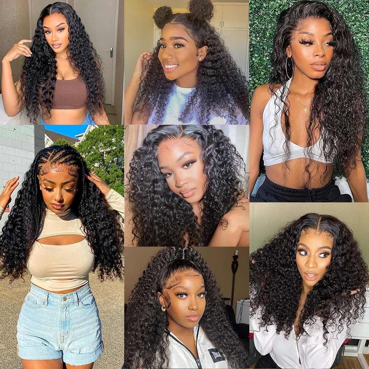 13×4 Lace Front Wigs Human Hair Pre Plucked 180 Density Brazilian Wet and Wav…