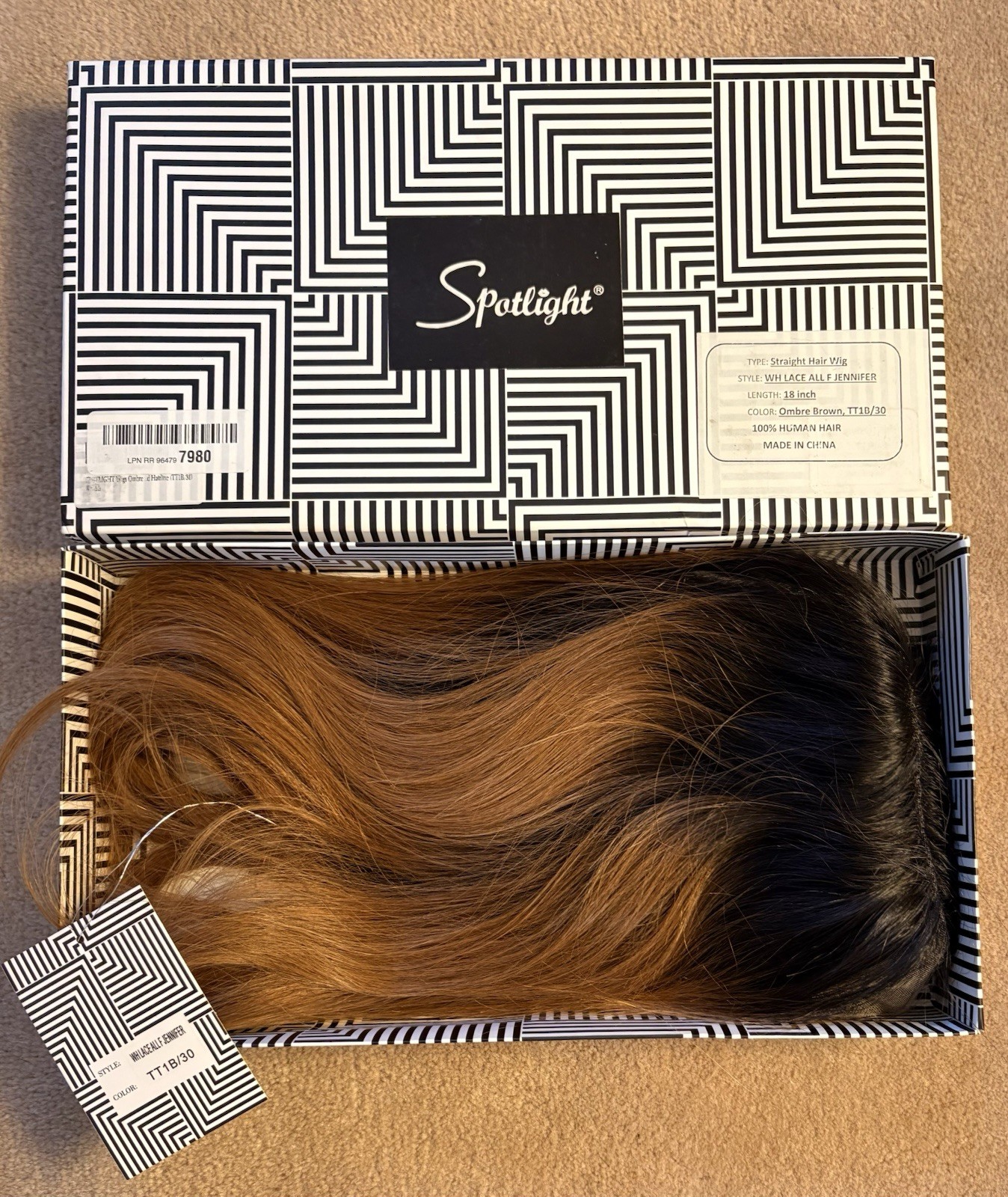 Gorgeous Spotlight 100% Human Hair Ombre Brown/Auburn Straight Wig – Lace Front