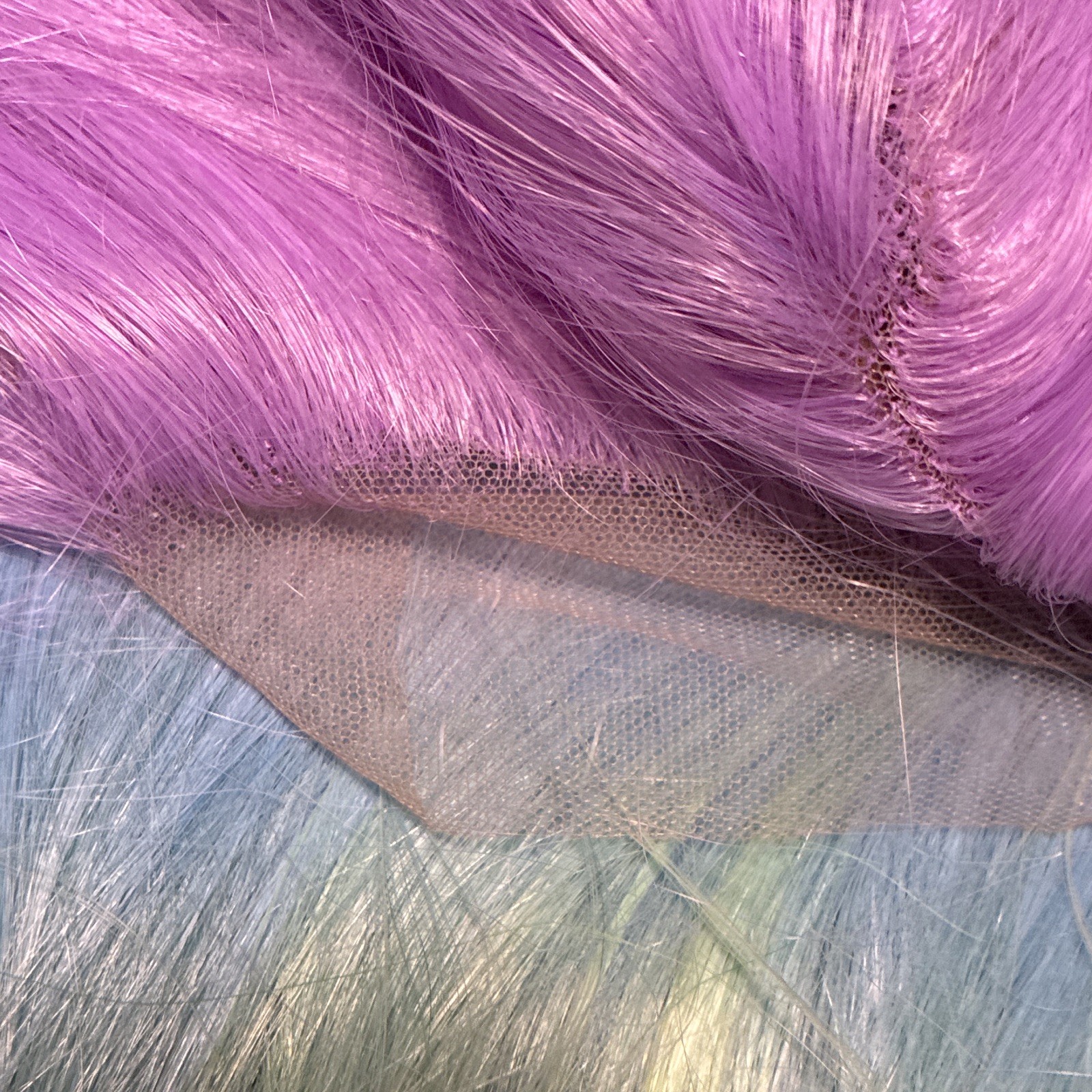 Lace Front Straight Wig Mermaid Pastel Purple Blue Green Pink 30”