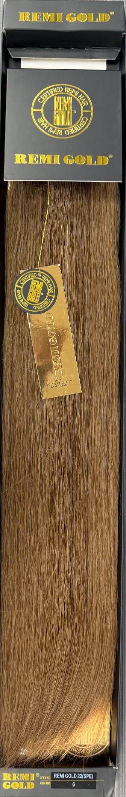 Sensual Indian Remi Gold Human Hair Extensions 22″ Straight #6 (Medium Chestnut)