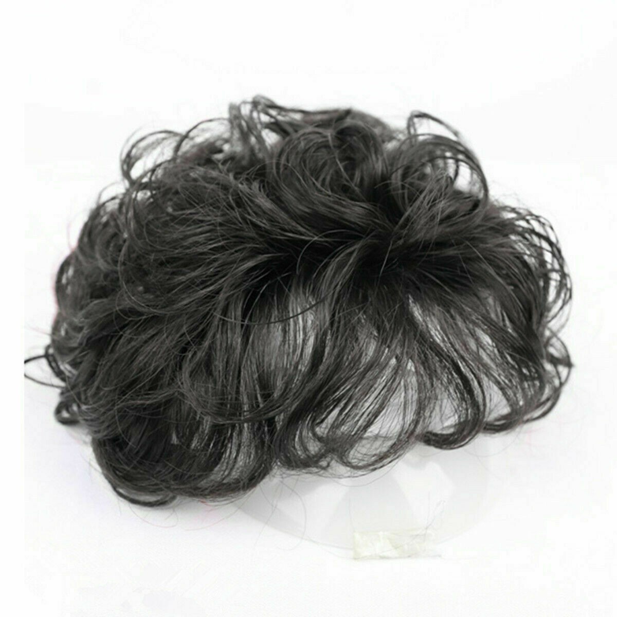 100% Human Hair Toupee Curly Topper Clip Bob Hairpiece Top Wigs for Men Women