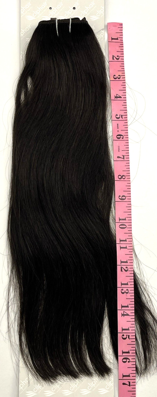 ClipHair Quad Weft 12″ Wide Thick Remy Human Hair Clip in Hair Extension 16″L 2#