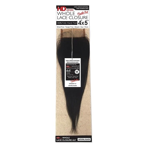 100% Human hair- 4X5 Hd Lace Closure Straight