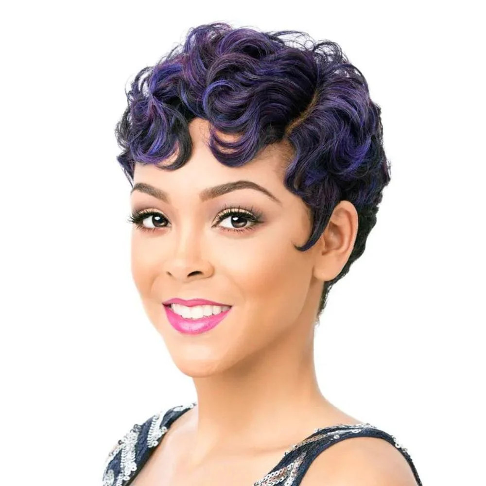 It’s a Wig! Synthetic Finger Wave Pixie Wig – NUNA