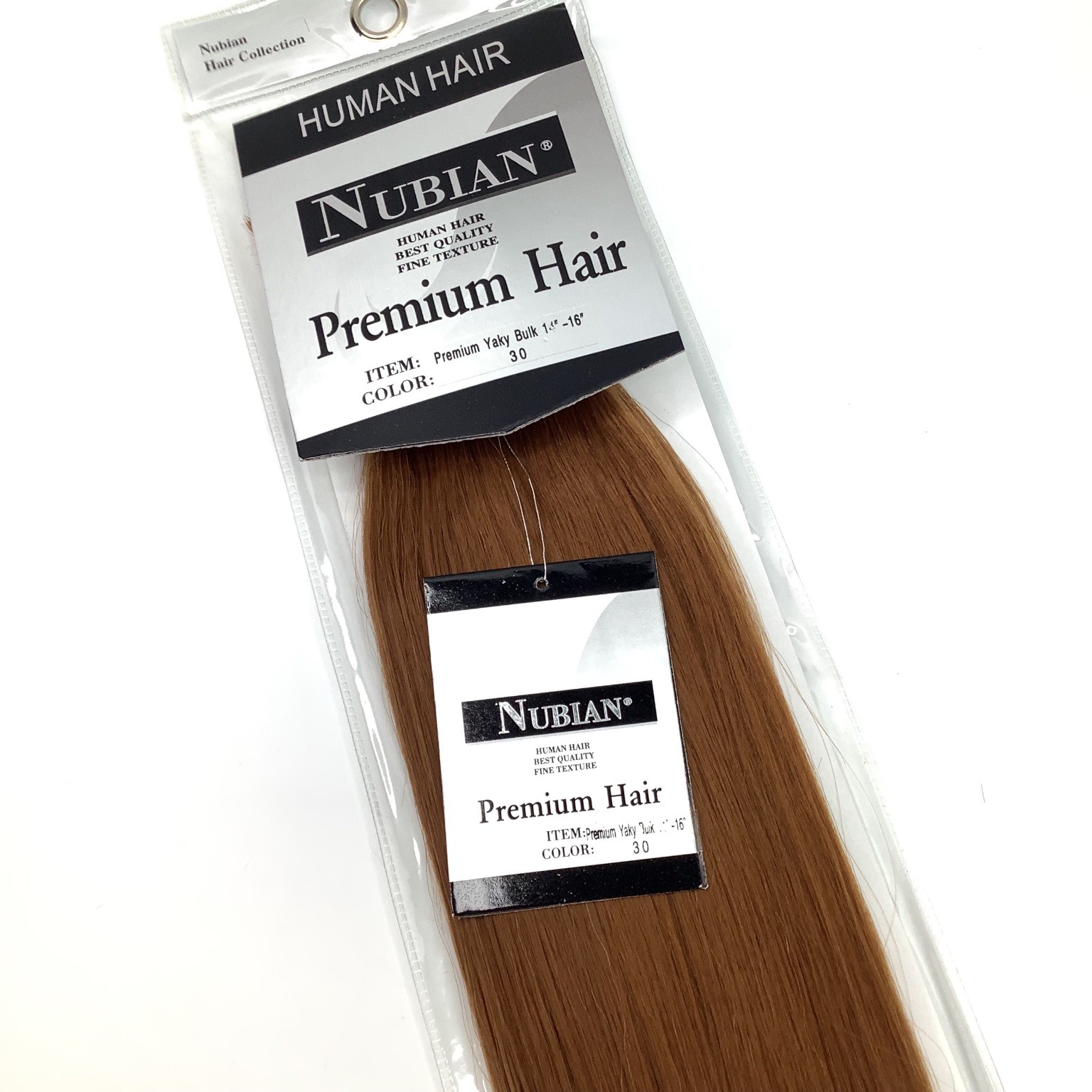 NUBIAN Premium Yaky Bulk Human Hair Extensions Color 30 14-16 Inch