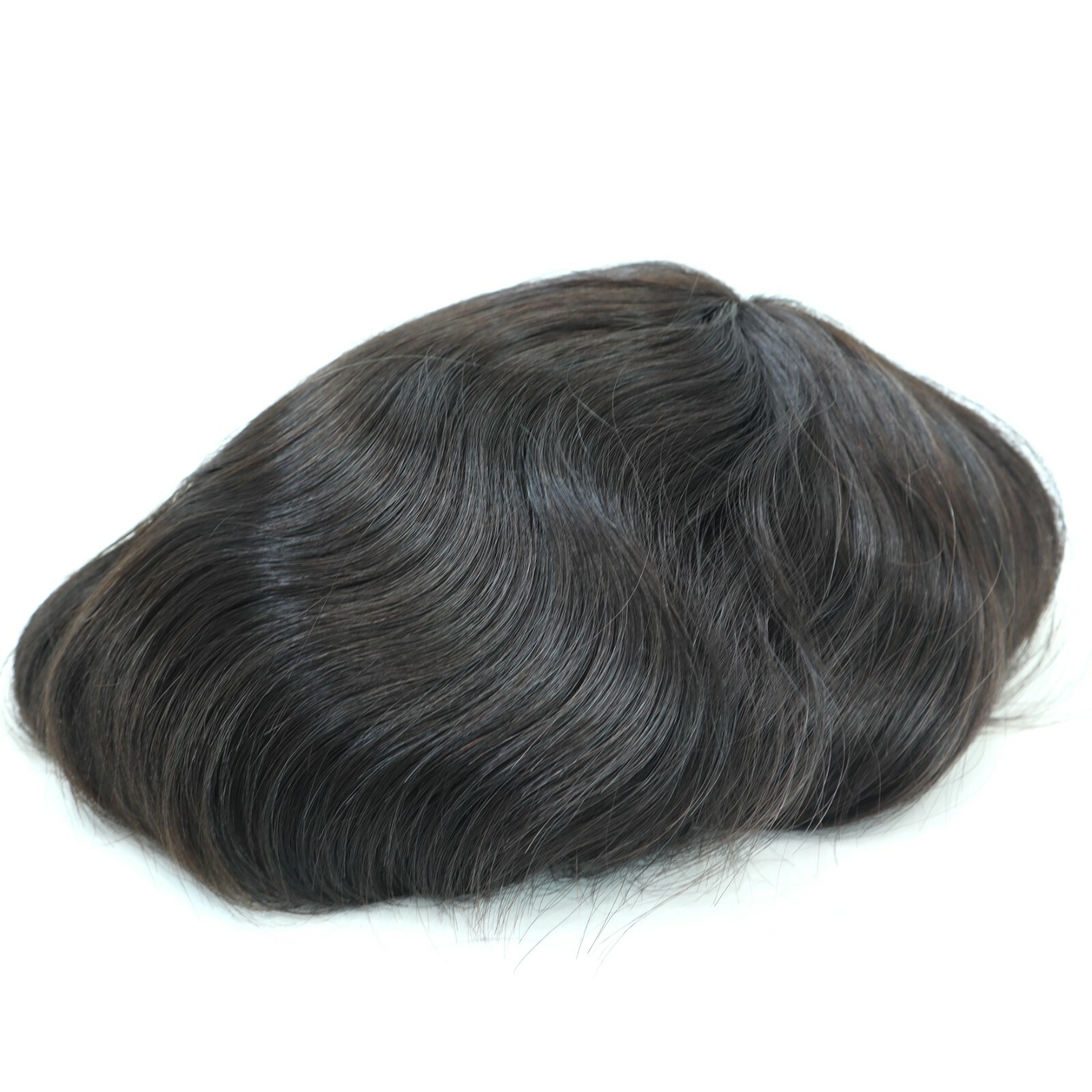 Mens Hair Replacement System Injected Silk Lace Skin Toupee Human Remy Hairpiece