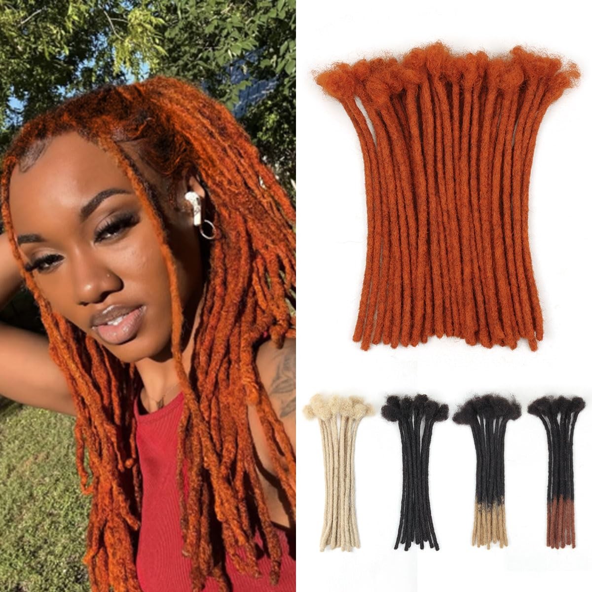 Lounoke12 Inch 40 Strands Loc Extensions Human Hair 0.6Cm Pencle Size Dreadlock