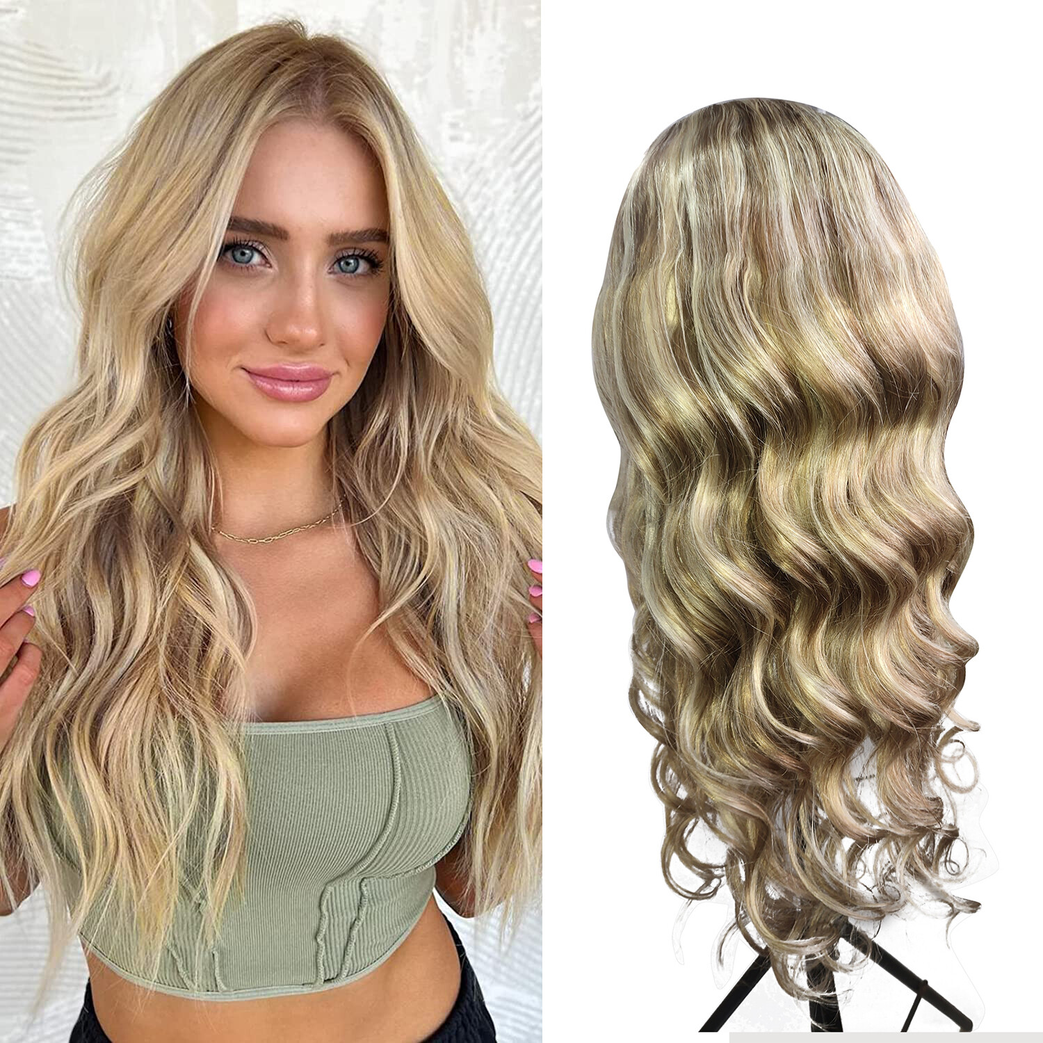 3/4 Half wigs 100% remy human hair half wig body wave hair weft cap