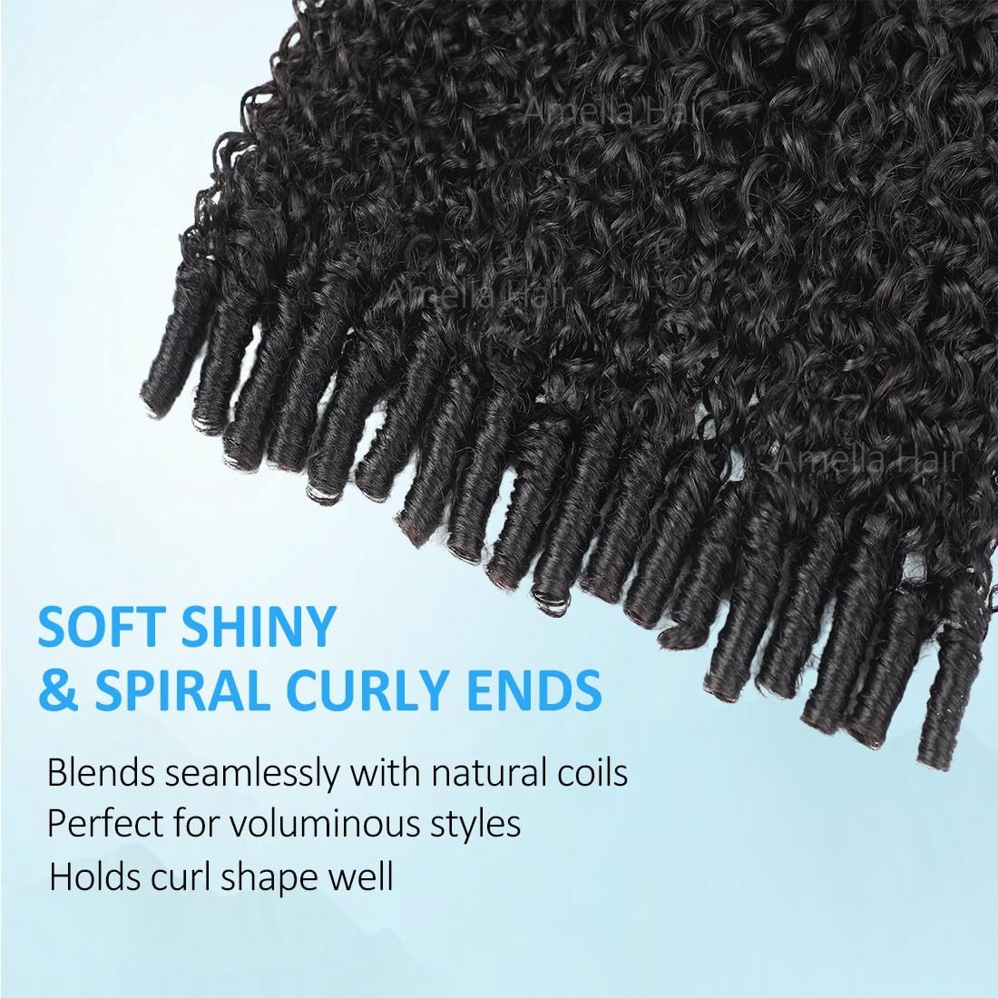 Burmese Curly Half Wig 200% Density 3-in-1 Drawstring No Glue Easy Install 24