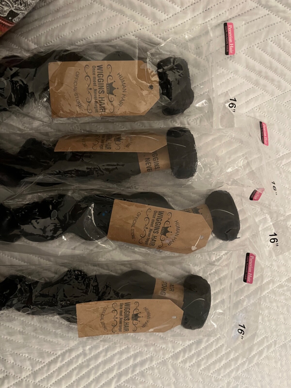 WigginsHair Peruvian Deep  Wave Human Hair Weave – 4 Bundles 16 inch