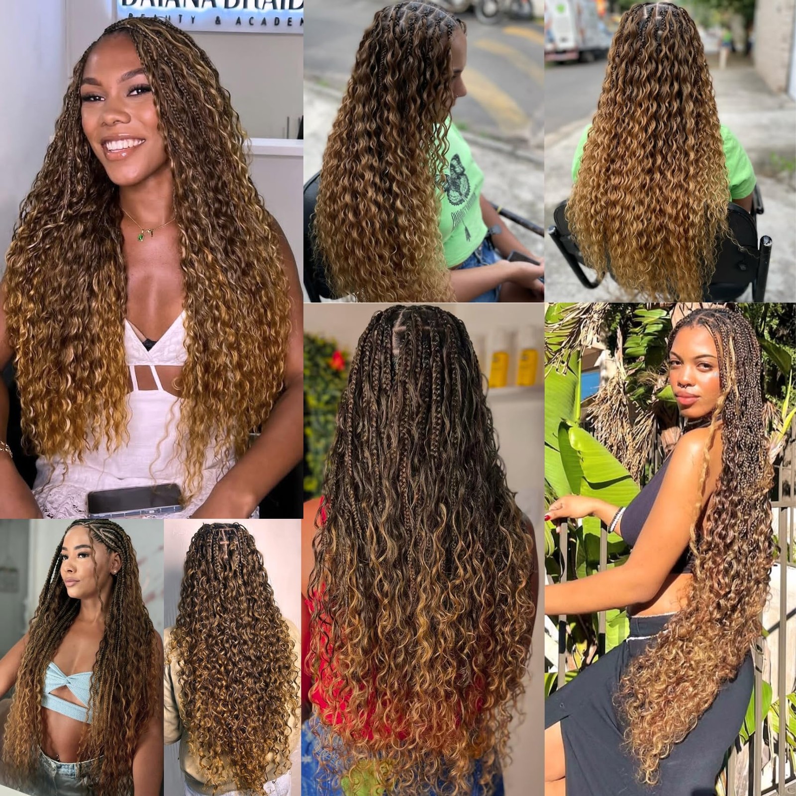 Ombre 1B/30/27 Braiding Hair Pre stretched Brown to Honey Blonde Boho Hair fo…