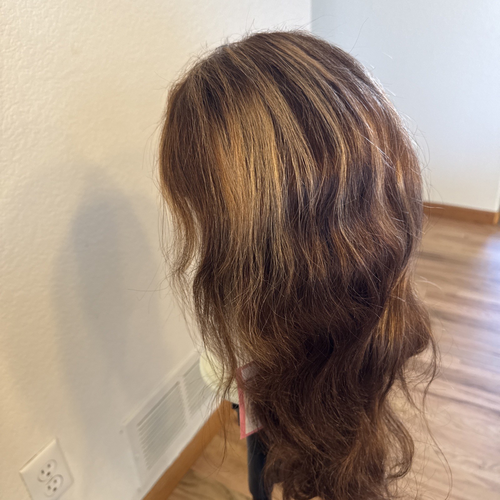 Human Hair Wig | 26 “ Brown | Golden Blonde Highlight’s Lace Cap Very Soft 159