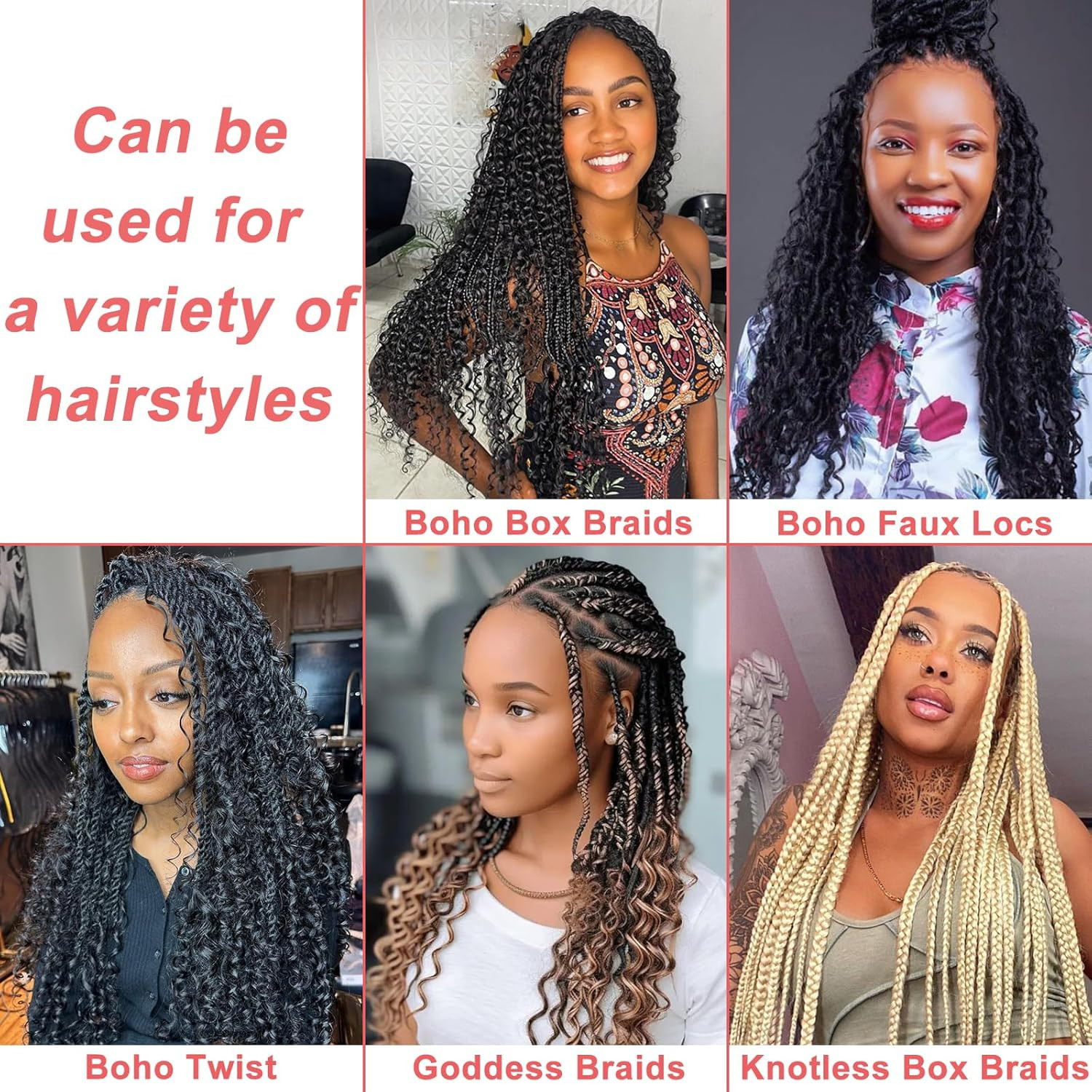 Braiding Hair for Boho Braids 18 Inch 2 Bundles Natural Black Water Wave Bulk Sy