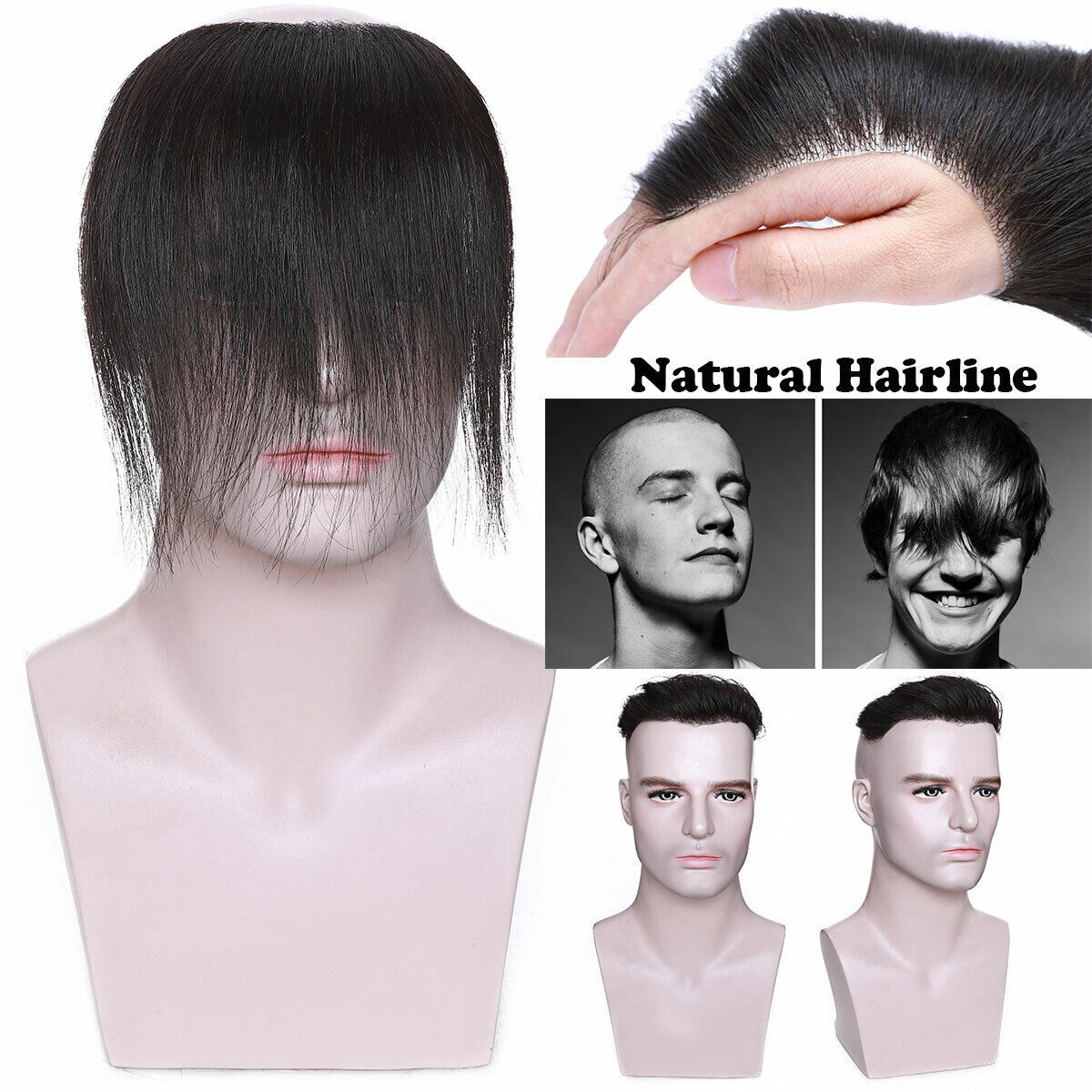 Ultra Thin Skin Mens Toupee Invisible Men Hair Replacement System TOP Hairpieces