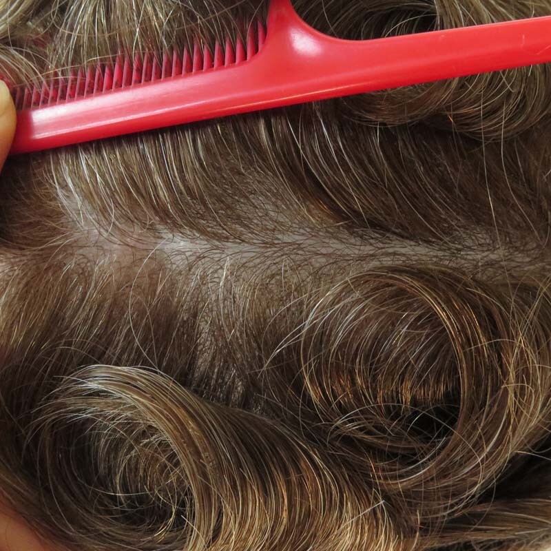 Invisible Hair Replacement System Mens Toupee Super Thin Skin Real Hairpieces NG