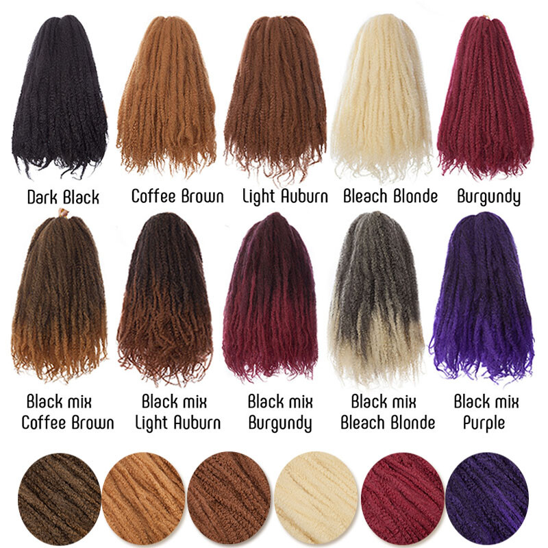 Marley Braids Hair Afro Kinky Curly Bulk Crochet Twist Braiding Hair Extension