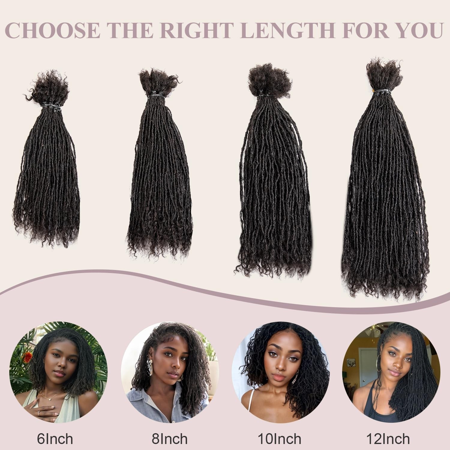 Originea 8-18 Inch 0.1 0.2 0.4 Thick Curly Tips Interlocked Sister Locs Human Ha