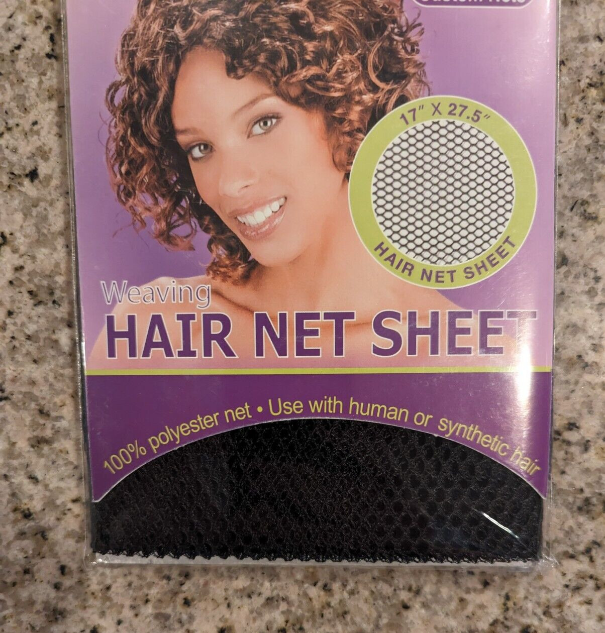 NEW ANNIE BLACK WEAVING HAIR NET SHEET #4478 100% POLYESTER NET 17″ x 27.5″