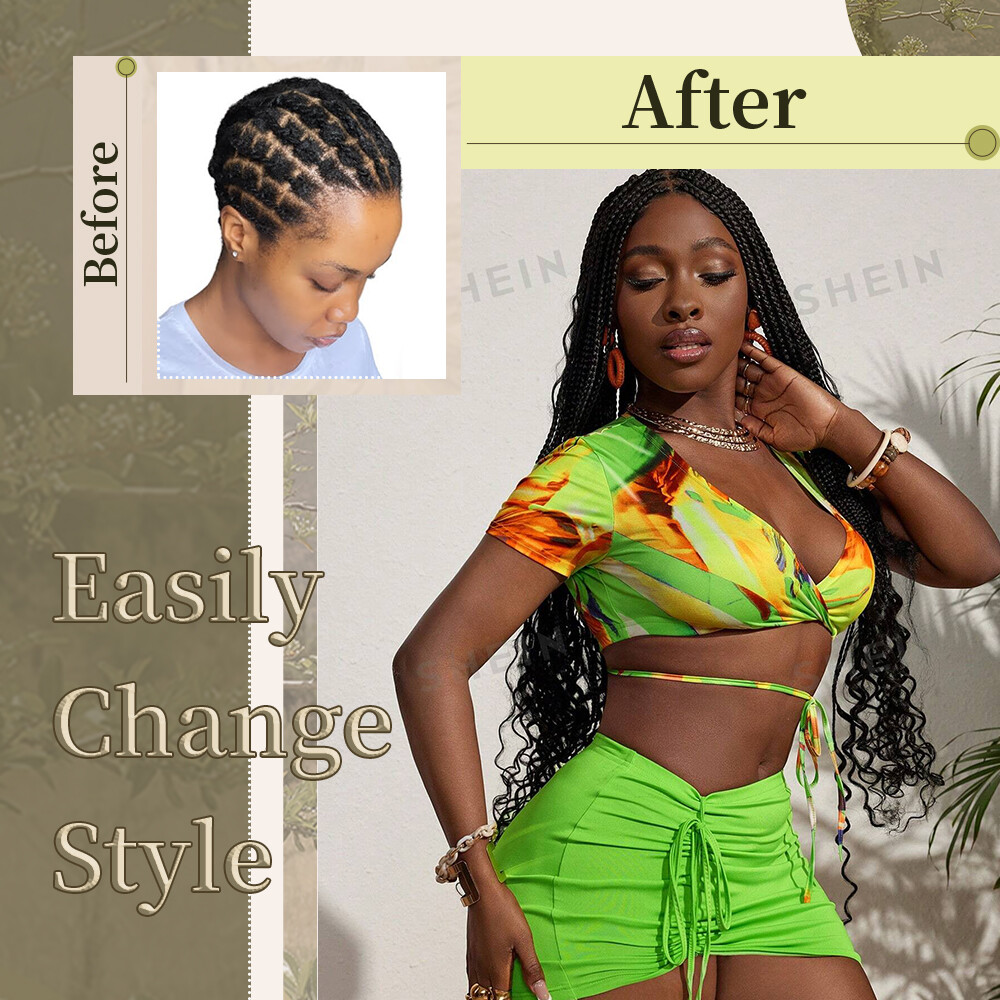 Brown Wool Dreadlocks Double Ended Dreads Extensions 22″ Folded Dreads Locs Wavy