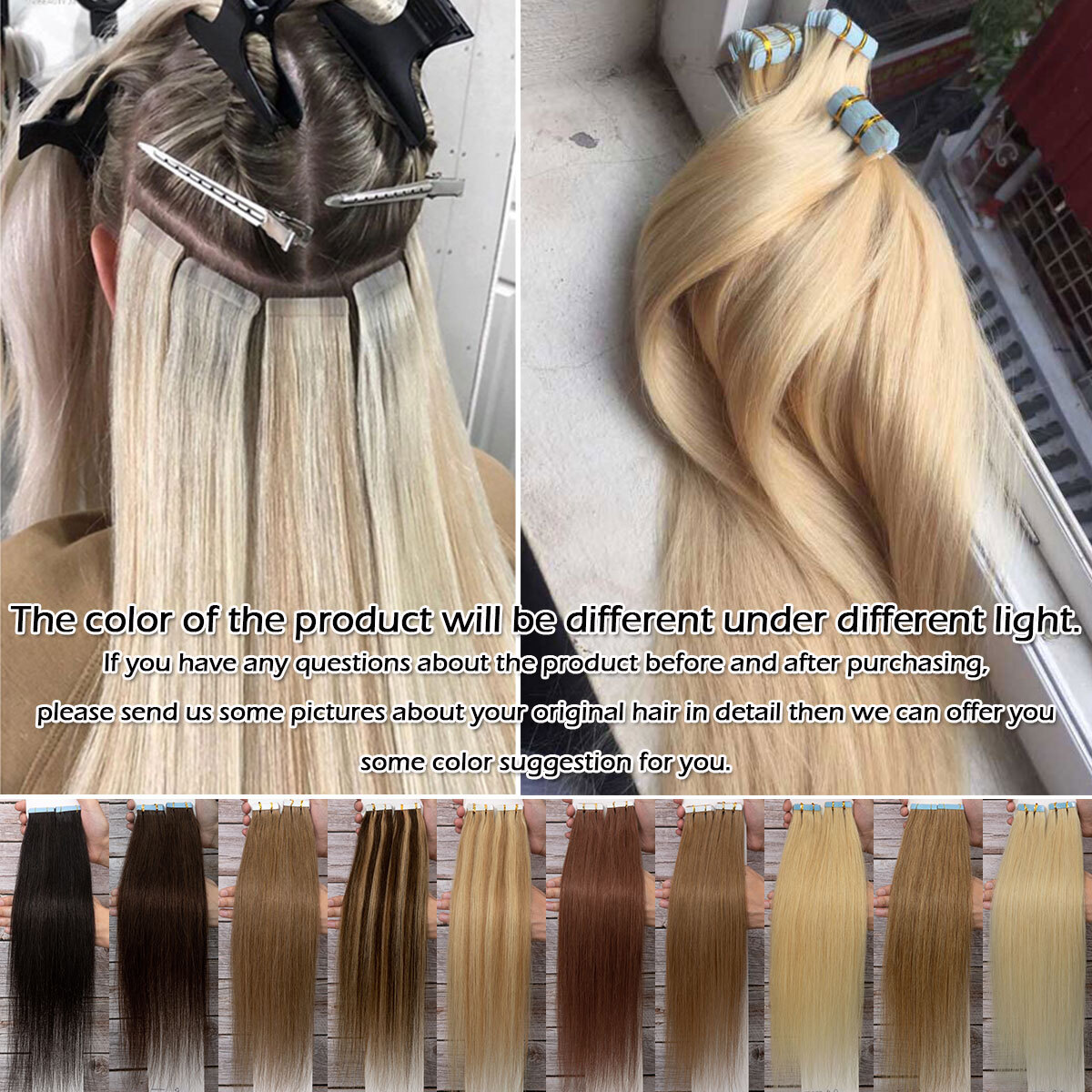 Thick Russian Tape In Remy Human Hair Extensions Skin Weft 10PCS-80PCS FULL HEAD