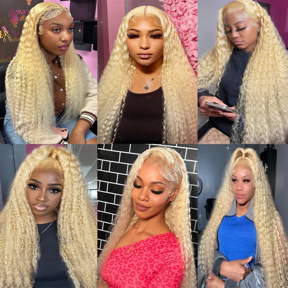 Nuailisex Blonde Bundles Human Hair 613 Kinky Curly Bundles 14 16 18 Inch