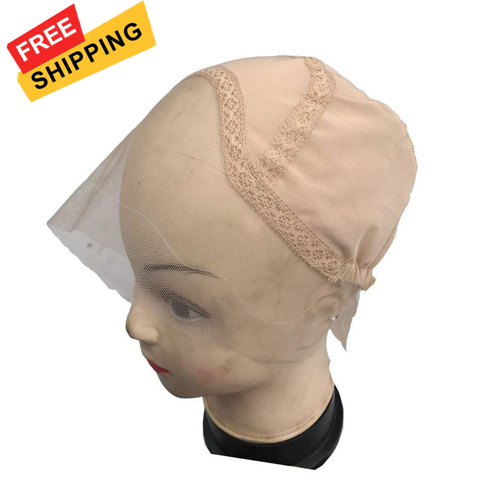 Lace Front Wig Cap for Making Wigs with Adjustable Strap Glueless Beige