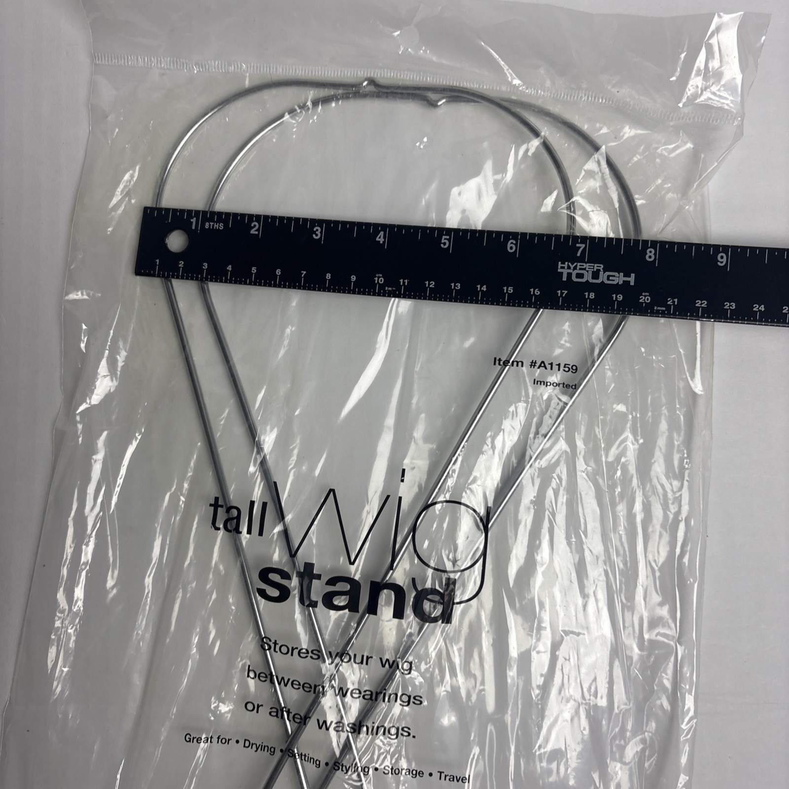 Tall Wig Hair Stand Metal New in Package Drying Setting Styling Storage Travel