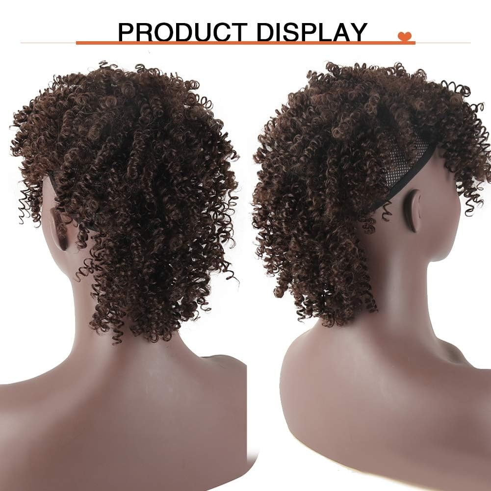 Afro Puff Mohawk Ponytail Jerry Curly Non Drawstring Ponytail Clip in Synthet…