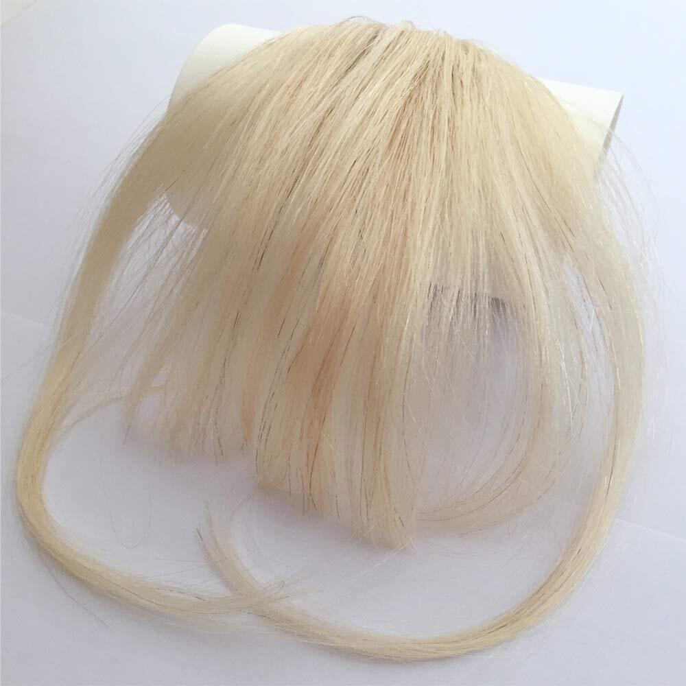 3D Light Fringe Human Hair Straight Bangs Clip in Forehead Topper
