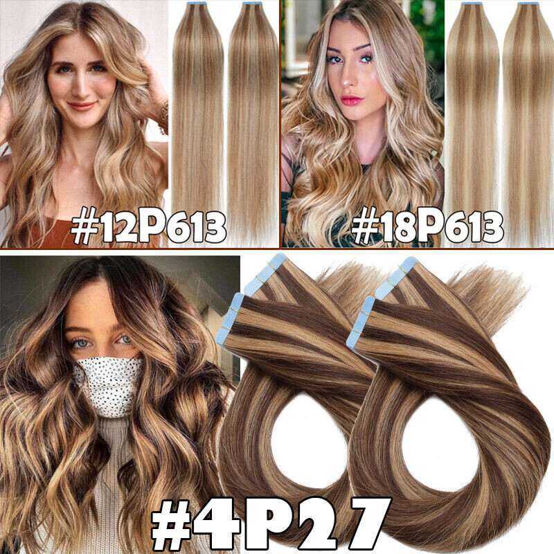 Invisible Tape in Human Hair Extensions Skin Wefts Russian Remy Hair BestQuality