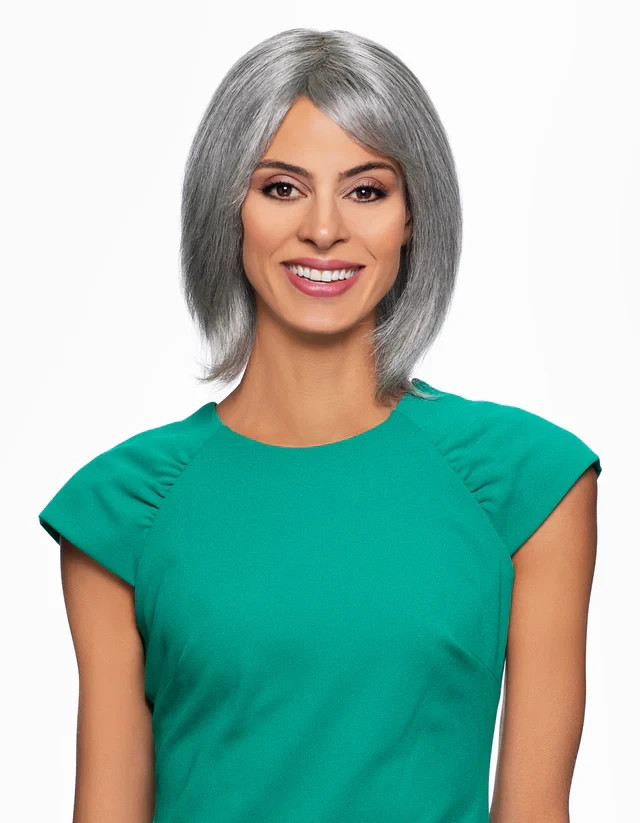 Foxy Silver ERICA, 100% Human Hair Wig, Lace Top, Straight, Fashionable Wig