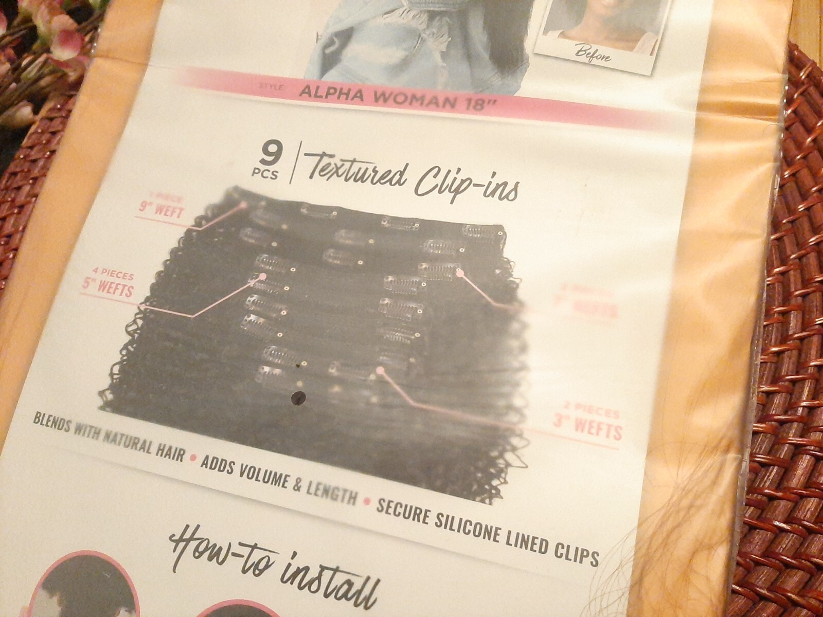 Sensationnel Curls kinksandco clip in alpha woman 18 inch 9 piece T2/30 New