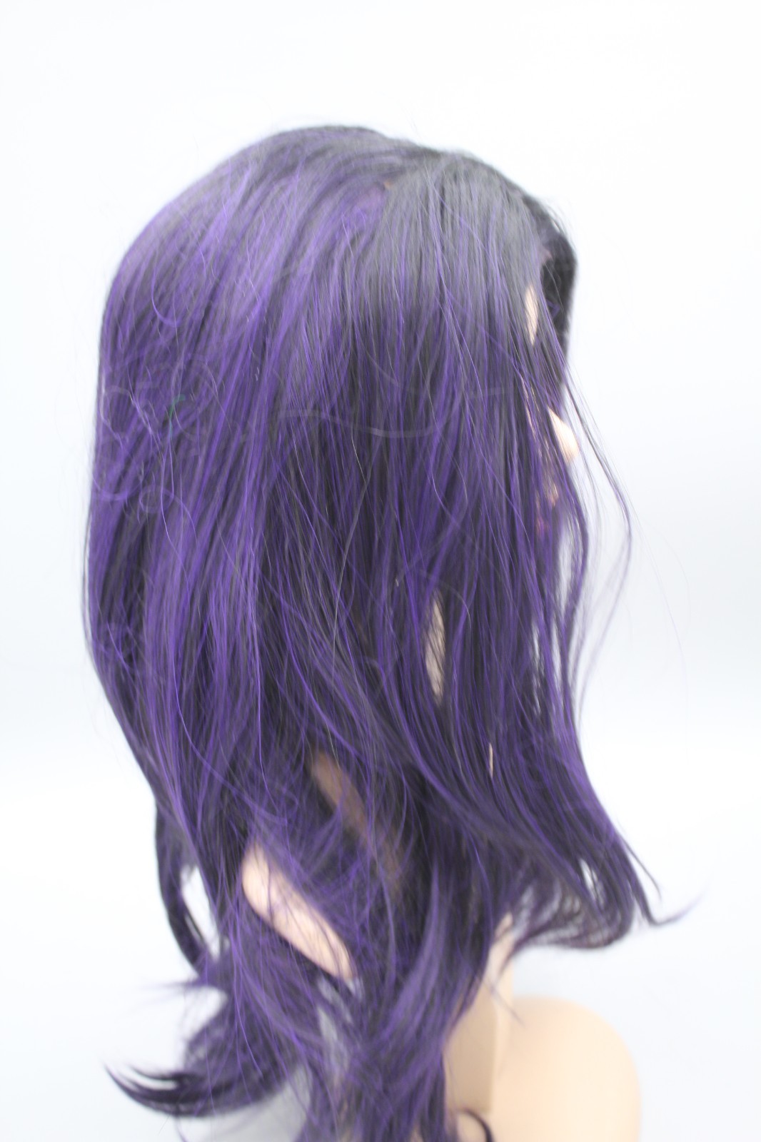 Hair Wig Straight/Wavy Hair Purple Black 22″+ Long Luxury Cosplay Costume