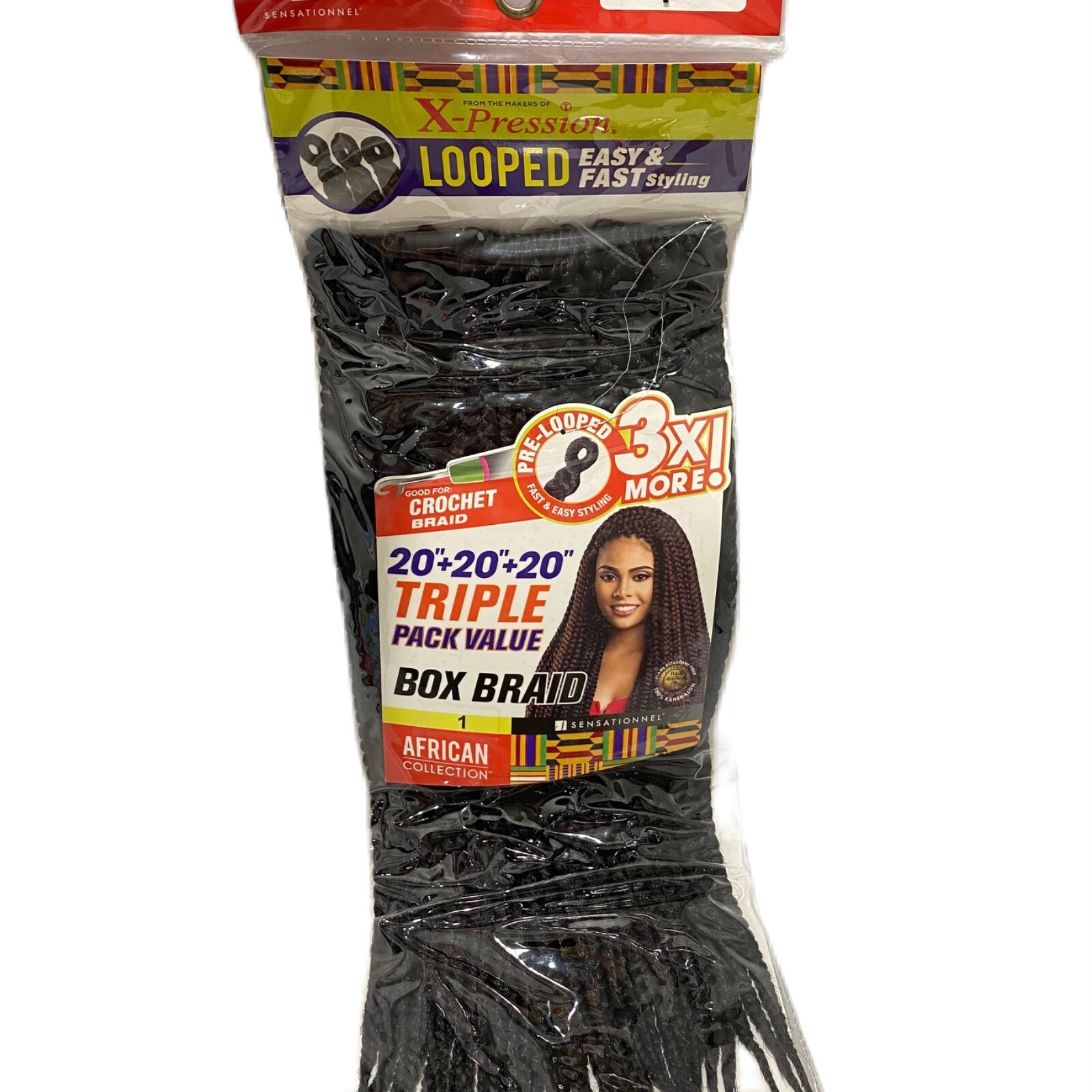 African Collection Pre-Looped Box Braids Sensational from X-Pression
