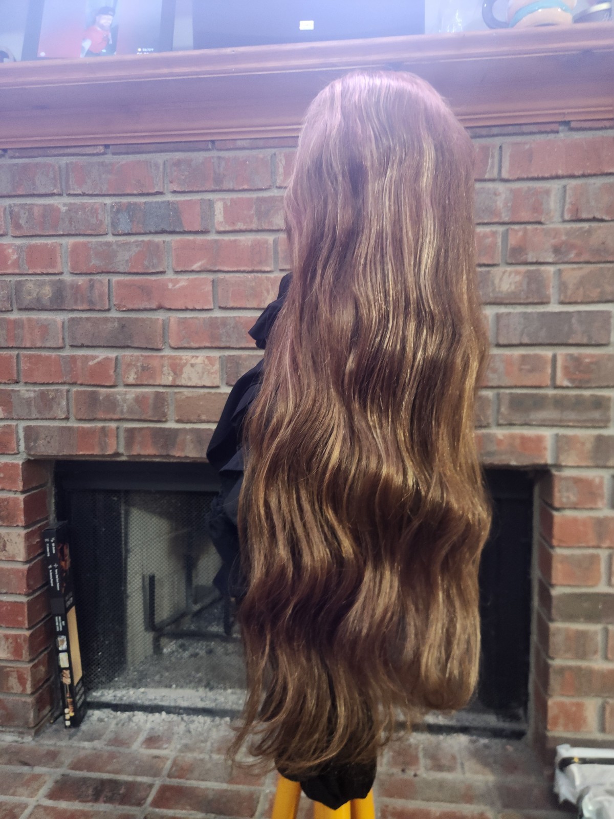 Pre-everything Long Wavy Wig Light Brown/Auburn with Bangs Natural Look Women