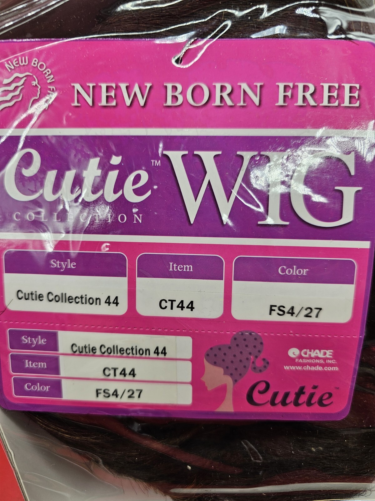 New Born Free Cutie Synthetic Wig CT44 Color FS4/27